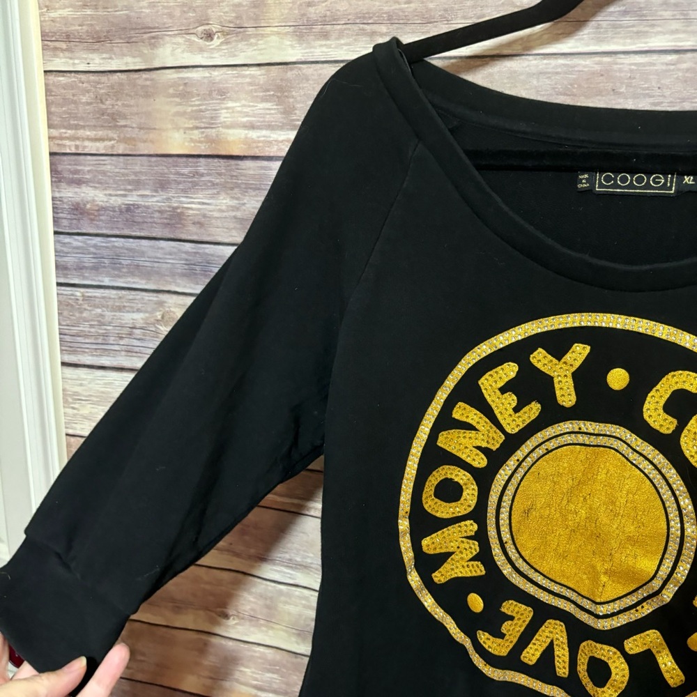 COOGI Black Embellished Sweat Shirt Size XL A3 - Picture 4 of 7